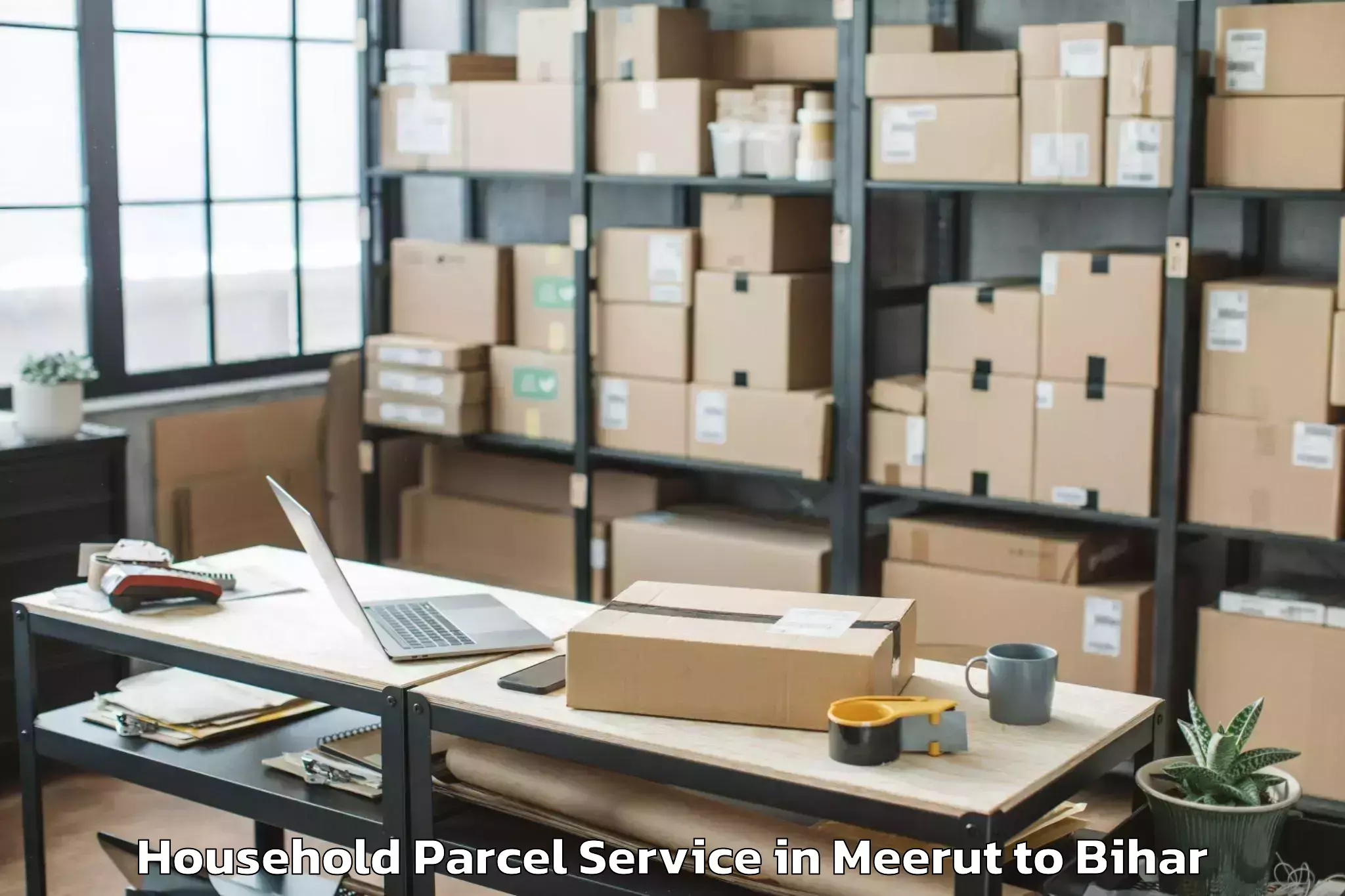 Hassle-Free Meerut to Lauria Nandangarh Household Parcel